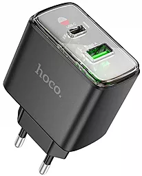 Мережевий зарядний пристрій Hoco CS42A 30w PD/QC USB-C/USB-A ports fast charger black - фото Мережевий зарядний пристрій Hoco CS42A 30w PD/QC USB-C/USB-A ports fast charger black