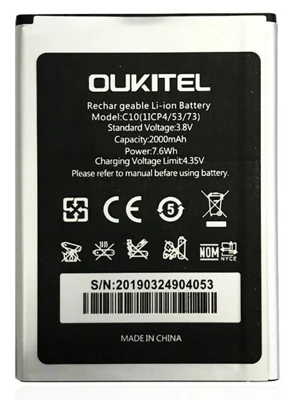 Аккумуляторы для телефона Oukitel C10 фото