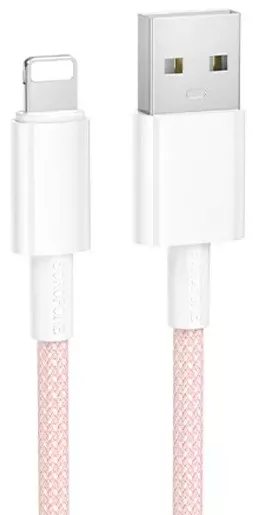 Кабель Borofone BX117 Source USB-A - Lightning 12w 2.4a 1м cable Pink - фото 1