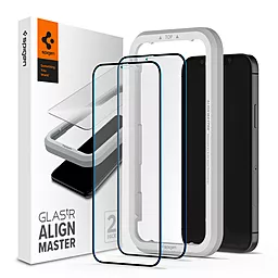 Защитное стекло Spigen Align Master Apple iPhone 12 Mini (2шт) Black (AGL01812)