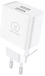 Сетевое зарядное устройство WUW C222 2.4a 2xUSB-A ports charger white - фото Сетевое зарядное устройство WUW C222 2.4a 2xUSB-A ports charger white