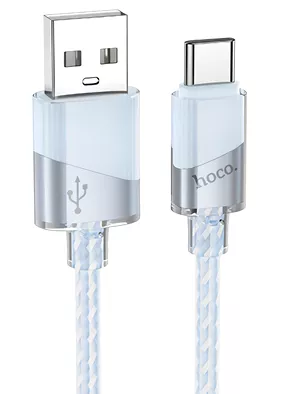 Кабель Hoco U132 USB-A - Type-C 15w 3a 1.2м cable sky Blue - фото 1