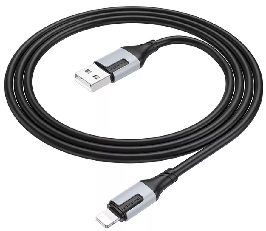 Кабель Borofone BX101 Creator USB-A - Lightning 12w 2.4a 1м cable Black - фото 2