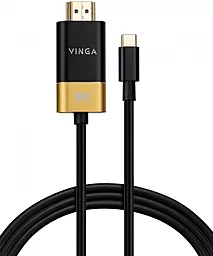 Видеокабель Vinga USB Type-C - HDMI v2.1 8k 60hz 1.5m black/gold