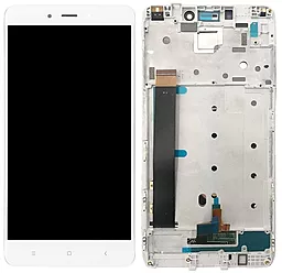 Дисплей Xiaomi Redmi Note 4 MediaTek с тачскрином и рамкой, оригинал, White