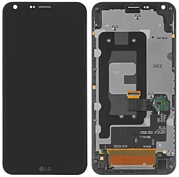 Дисплей LG Q6, Q6 Plus (LGM-X600K, LGM-X600L, LGM-X600S, M700, M703, US700) с тачскрином и рамкой, Black
