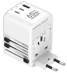 Сетевое зарядное устройство LDNio Z6 65w 2xUSB-C/USB-A ports charger + Socket white - фото Сетевое зарядное устройство LDNio Z6 65w 2xUSB-C/USB-A ports charger + Socket white