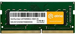Оперативна пам'ять для ноутбука ATRIA 8 GB SO-DIMM DDR4 2666 MHz (UAT42666CL19SK1/8)