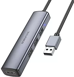 USB хаб Borofone 4-in-1 black