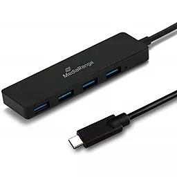 USB Type-C хаб MediaRange USB-C -> 1:4, bus-powered, black (MRCS508)