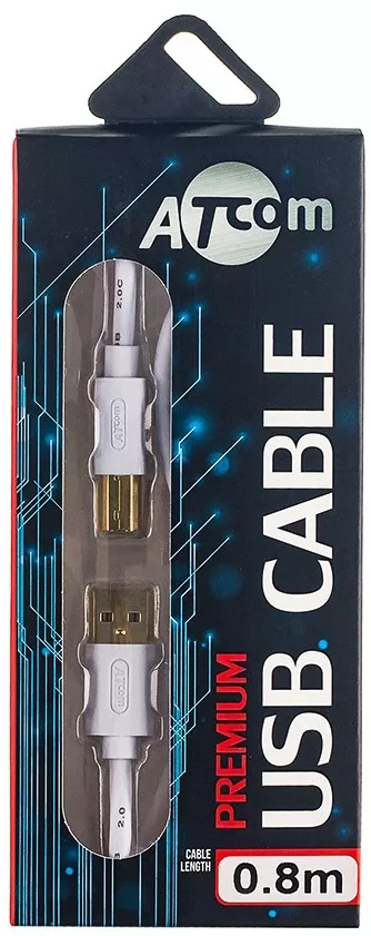 Кабель (шлейф) Atcom USB 2.0 AM/BM, 0.8м - фото 4