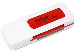 Кардрідер Merlion 4в1 CRD-4BL TF/Micro SD USB 2.0 Q50 (CRD-4BL) OEM  Red