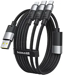 Універсальний кабель Baseus StarSpeed 3-in-1 USB-A to Type-C/Lightning/micro USB 100w 5a 1.5м сable Black (P10319900111-01)