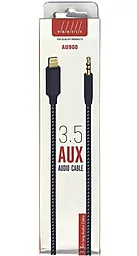 Аудио кабель PROFIT AU900 AUX mini Jack 3.5mm - Lightning M/M Cable 1 м black - фото Аудио кабель PROFIT AU900 AUX mini Jack 3.5mm - Lightning M/M Cable 1 м black