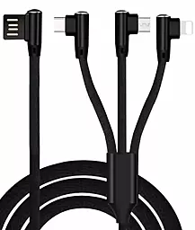 USB Кабель XoKo 3-in-1 USB to Type-C/Lightning/micro USB Cable black (SC-340-BK) - мініатюра 2