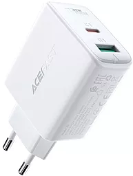 Сетевое зарядное устройство AceFast A5 32w PD USB-C/USB-A ports charger white