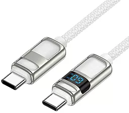 Кабель Hoco U137 USB Type-C - Type-C 60w 3a 1.2м PD cable White - миниатюра 2