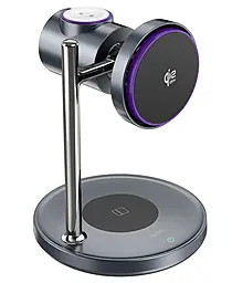 Беспроводная док-станция WIWU Wi-W041 3-in-1 25w Qi2 fast wireless charger Black - фото Беспроводная док-станция WIWU Wi-W041 3-in-1 25w Qi2 fast wireless charger Black