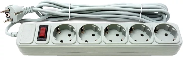 Сетевой фильтр (удлинитель) PrologiX 5 розеток 3м cерый (PRS-075P5-30G) - фото 1