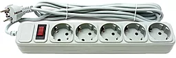 Мережевий фільтр (подовжувач) PrologiX 5 розеток 3м сірий (PRS-075P5-30G) - фото Мережевий фільтр (подовжувач) PrologiX 5 розеток 3м сірий (PRS-075P5-30G)
