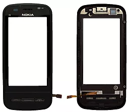 Сенсор (тачскрин) Nokia C6-00 with frame Black - фото Сенсор (тачскрин) Nokia C6-00 with frame Black