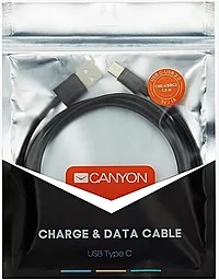Кабель Canyon USB-A - Type-C 12w 2.4a 1м cable Black (CNE-USBC1B) - мініатюра 3
