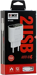 Мережевий зарядний пристрій EMY MY-A202 2USB 12W 2.4A + Lightning Cable White - мініатюра 4