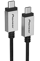 Кабель Pioneer DuPont Kevlar USB Type-C - Type-C 15w 3a 1м cable Black - фото Кабель Pioneer DuPont Kevlar USB Type-C - Type-C 15w 3a 1м cable Black