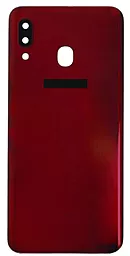 Задняя крышка корпуса Samsung Galaxy A20 2019 A205 со стеклом камеры Original Red - фото Задняя крышка корпуса Samsung Galaxy A20 2019 A205 со стеклом камеры Original Red