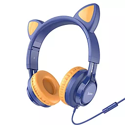 Наушники Hoco W36 Cat Ear Midnight Blue - миниатюра 2