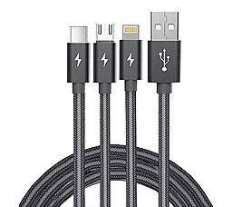 Кабель USB Yoobao YB-453 3-in-1 USB to Type-C/Lightning/micro USB cable gray