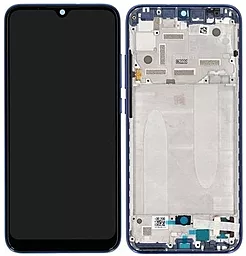 Дисплей Xiaomi Mi A3, Mi CC9e с тачскрином и рамкой, оригинал, Blue