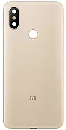 Задня кришка корпусу Xiaomi Mi 6X / Mi A2 зі склом камери Gold - фото Задня кришка корпусу Xiaomi Mi 6X / Mi A2 зі склом камери Gold