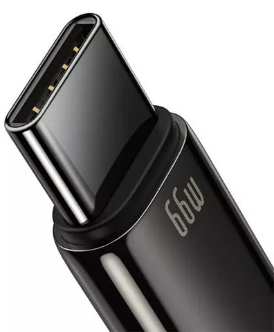 Кабель Baseus Tungsten Gold USB-A - Type-C 66w 6a 1м Huawei SCP cable Black (CATWJ-B01) - фото 4