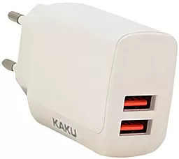 Мережевий зарядний пристрій iKaku 2xUSB-A 2.4A White (KSC-179-FENGXING)