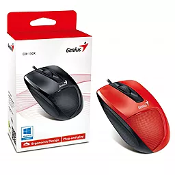 Компьютерная мышка Genius DX-150X USB (31010231101) Red/Black - миниатюра 4