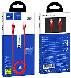 Кабель Hoco X45 Surplus USB Type-C - Lightning 18w 3a 1м PD сable Red - мініатюра 4 Кабель Hoco X45 Surplus USB Type-C - Lightning 18w 3a 1м PD сable Red - мініатюра 4