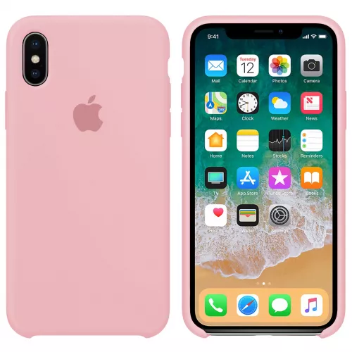 Чехол Silicone Case для Apple iPhone X, iPhone XS Pink - фото 1