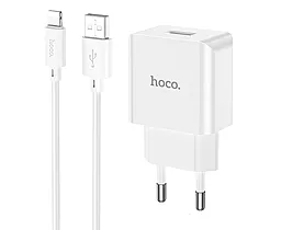 Сетевое зарядное устройство Hoco C106A 2.1A USB Port + Lightning Cable White