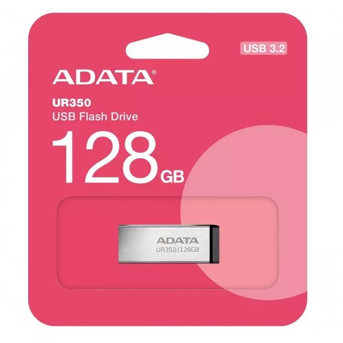 Флешка ADATA 128 GB UR350 USB 3.2 (UR350-128G-RSR/BK) silver/black - фото 4