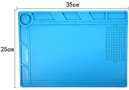 Силіконовий термостійкий килимок для пайки Aida S-140 345x245мм синій 