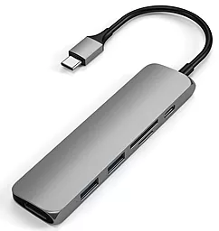 Мультипортовый USB Type-C хаб (концентратор) Satechi USB-C -> USB 3.0x2/HDMI/USB-C/Card Reader Space Grey (ST-SCMA2M)