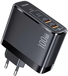 Сетевое зарядное устройство Usams T44 2USB-A/2USB-C GaN PD&QC3.0 100W 3A Black