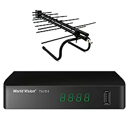 Комплект цифрового ТВ World Vision T62D3 + комнатная антенна EuroSky ES-005A - фото Комплект цифрового ТВ World Vision T62D3 + комнатная антенна EuroSky ES-005A