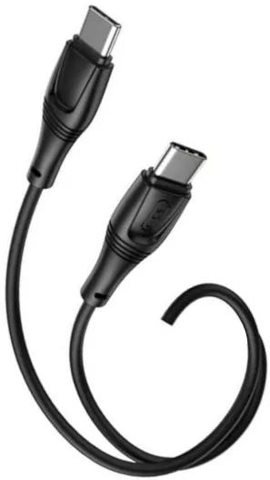 Кабель XO NB-Q239B USB Type-C - Type-C 60w 3a 1м PD cable Black - фото 2