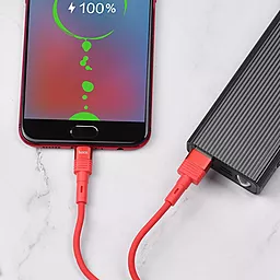 Кабель Hoco U82 Cool Grace Silicone USB-A - micro USB 12w 2.4a 1.2м cable Red - мініатюра 3 Кабель Hoco U82 Cool Grace Silicone USB-A - micro USB 12w 2.4a 1.2м cable Red - мініатюра 3