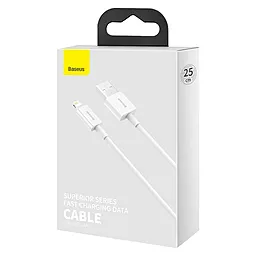 Кабель USB Baseus Superior 0.25M 2.4A Lightning Cable White (CALYS-02) - миниатюра 7