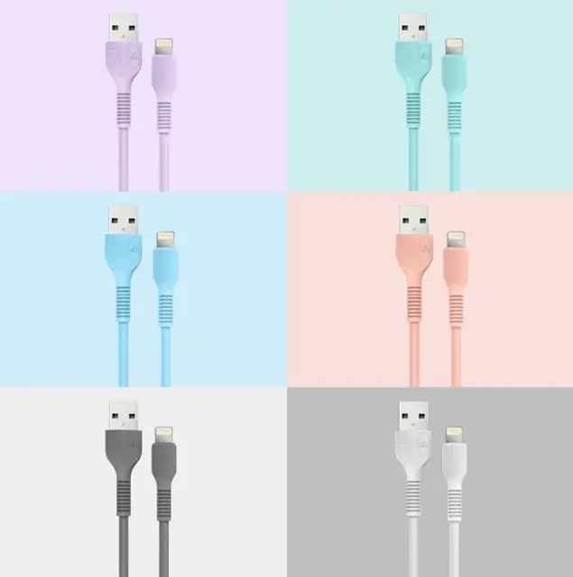 Кабель ACCLAB AL-CBCOLOR-L1мT USB-A - Lightning 12w 2.4a 1.2м cable Mint - фото 5