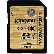 Карта памяти Kingston SDHC 32GB Ultimate Class 10 UHS-I U1 (SDA10/32GB)