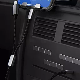 Аудіо кабель Hoco UPA23 AUX mini jack 3.5мм - USB Type/Lightning 1 м Cable black - мініатюра 5